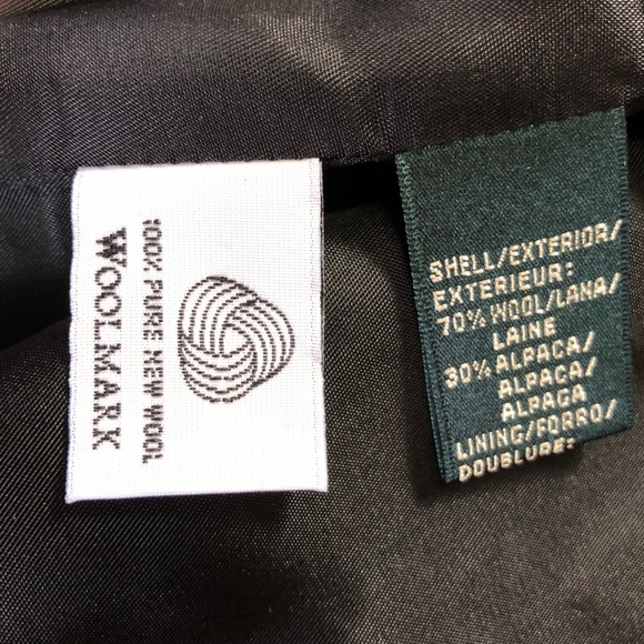 Lauren Ralph Lauren Black Wool and Alpaca Houndstooth Zip Up Jacket - Picture 6 of 8